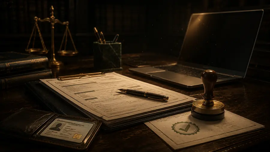Income tax return paperwork and calculator on a desk